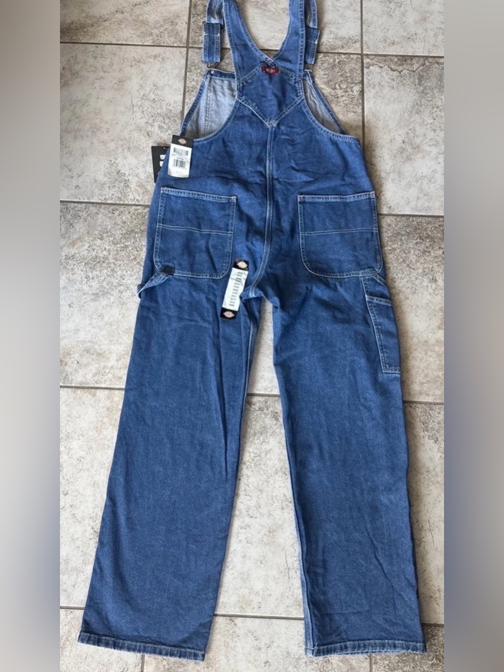 Dickies Mens Bib Overalls 32x32 Blue Denim Workwear Carpenter Utility Ranch NEW - Picture 3 of 9